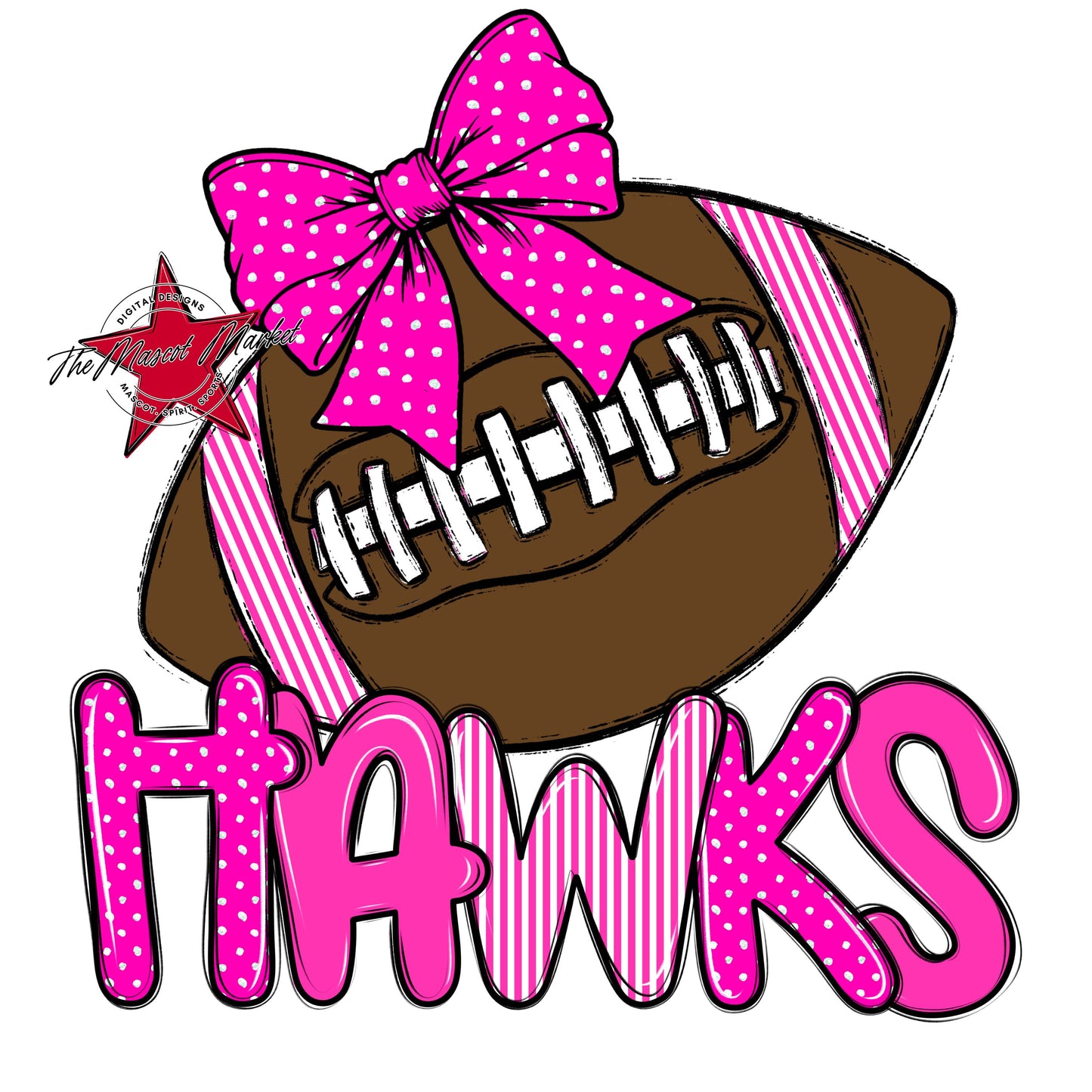 Hawks Football Spirit Design-Pink