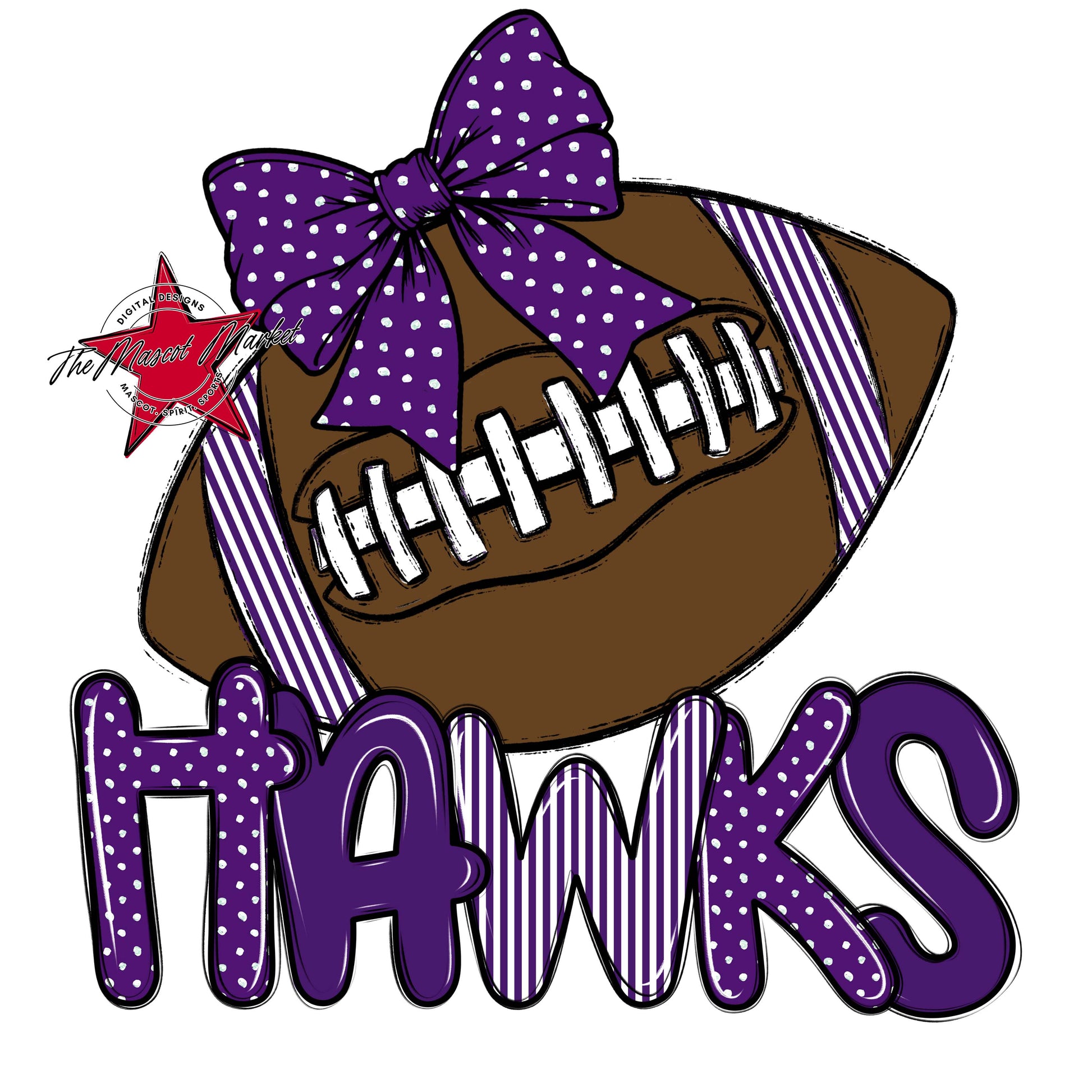 Hawks Football Spirit Design-Purple