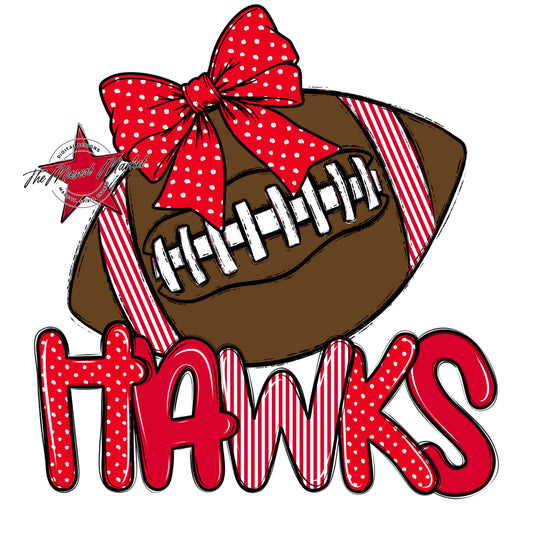 Hawks Football Spirit Design-Red