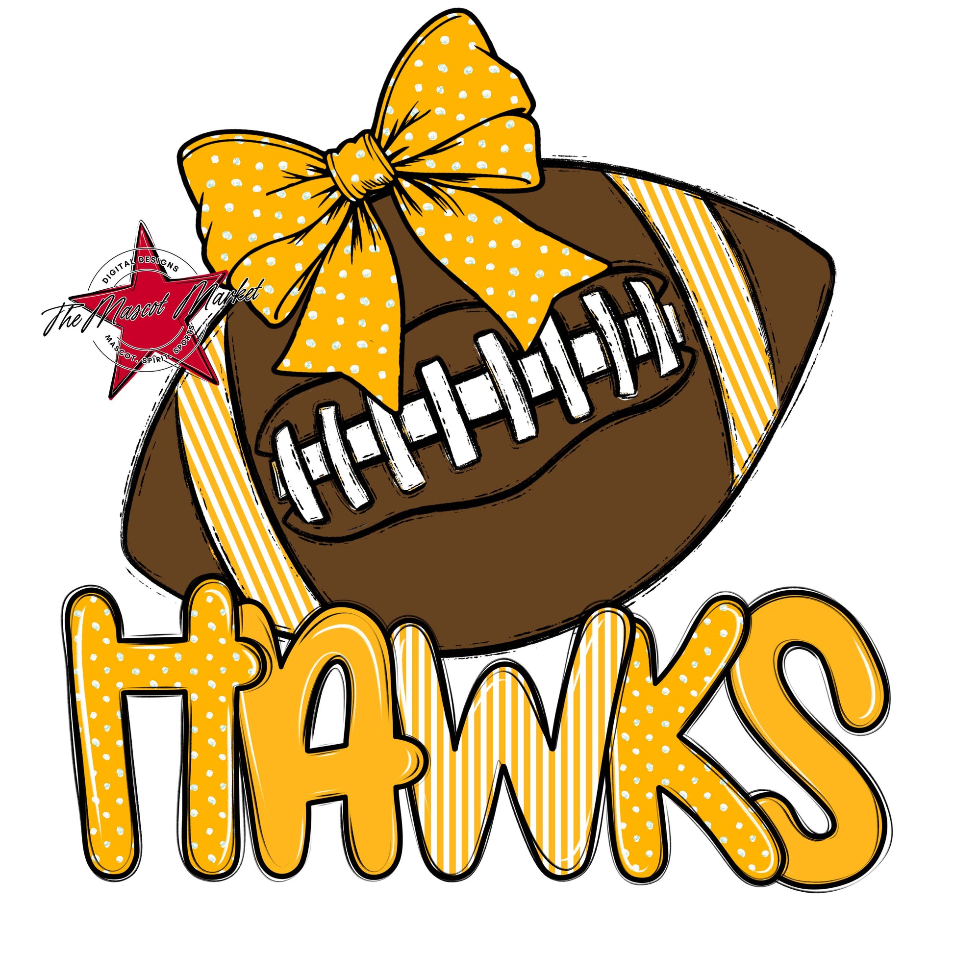 Hawks Football Spirit Design-Yellow