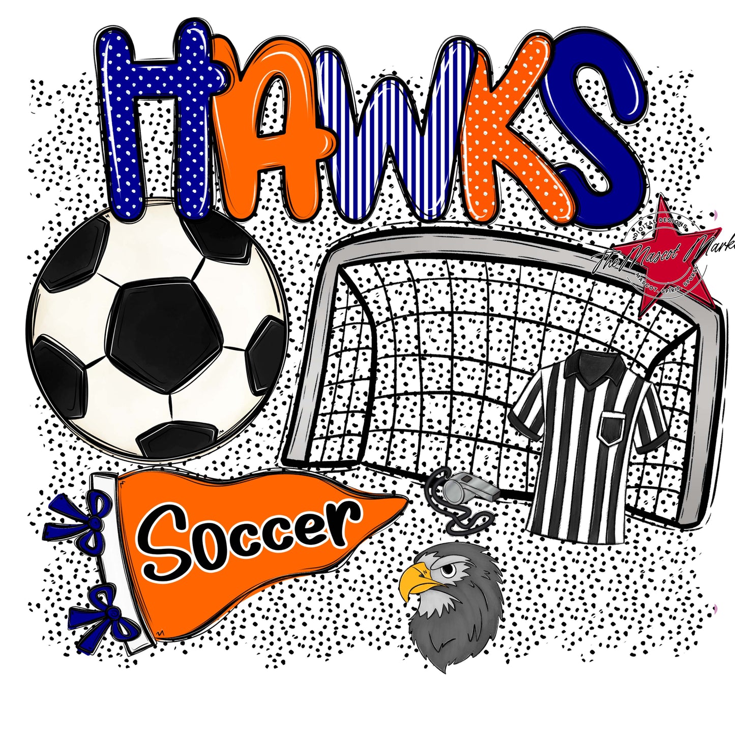 Hawks Soccer Spirit-Blue & Orange