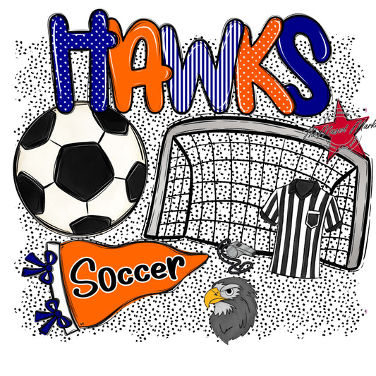 Hawks Soccer Spirit-Blue & Orange