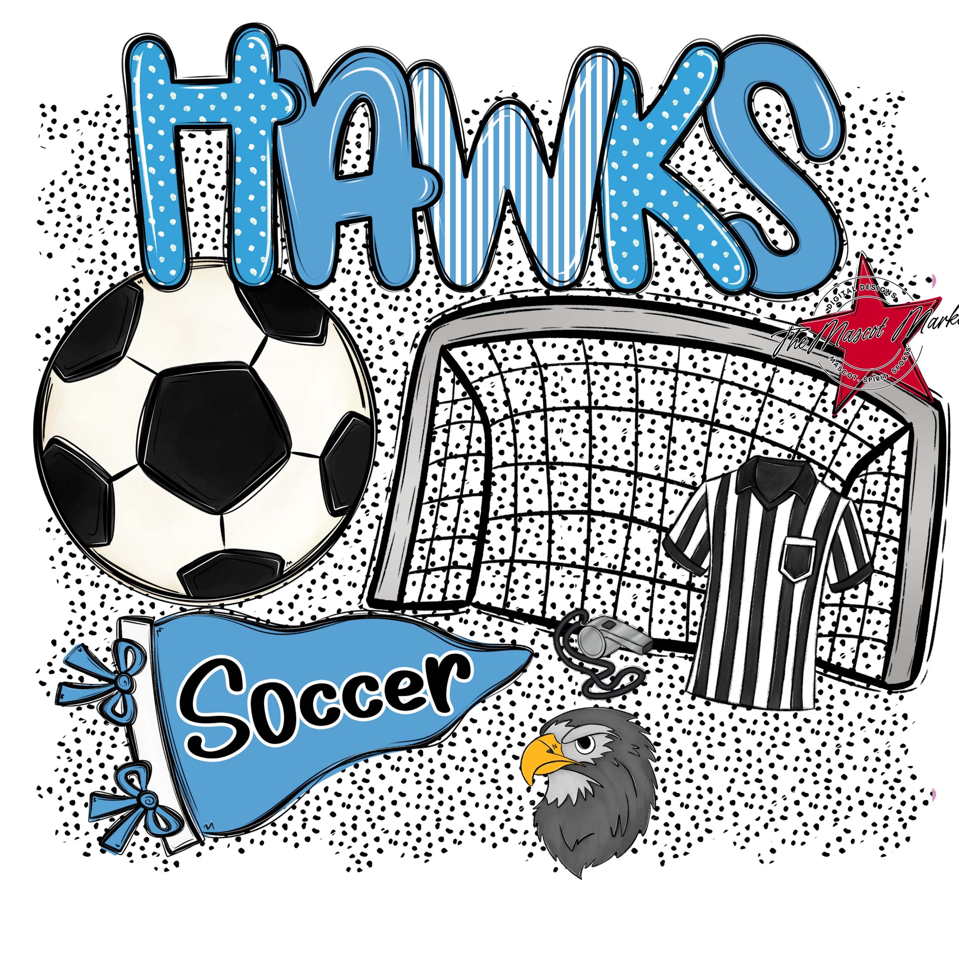 Hawks Soccer Spirit-Carolina Blue