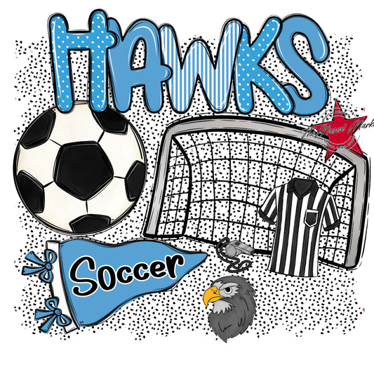 Hawks Soccer Spirit-Carolina Blue