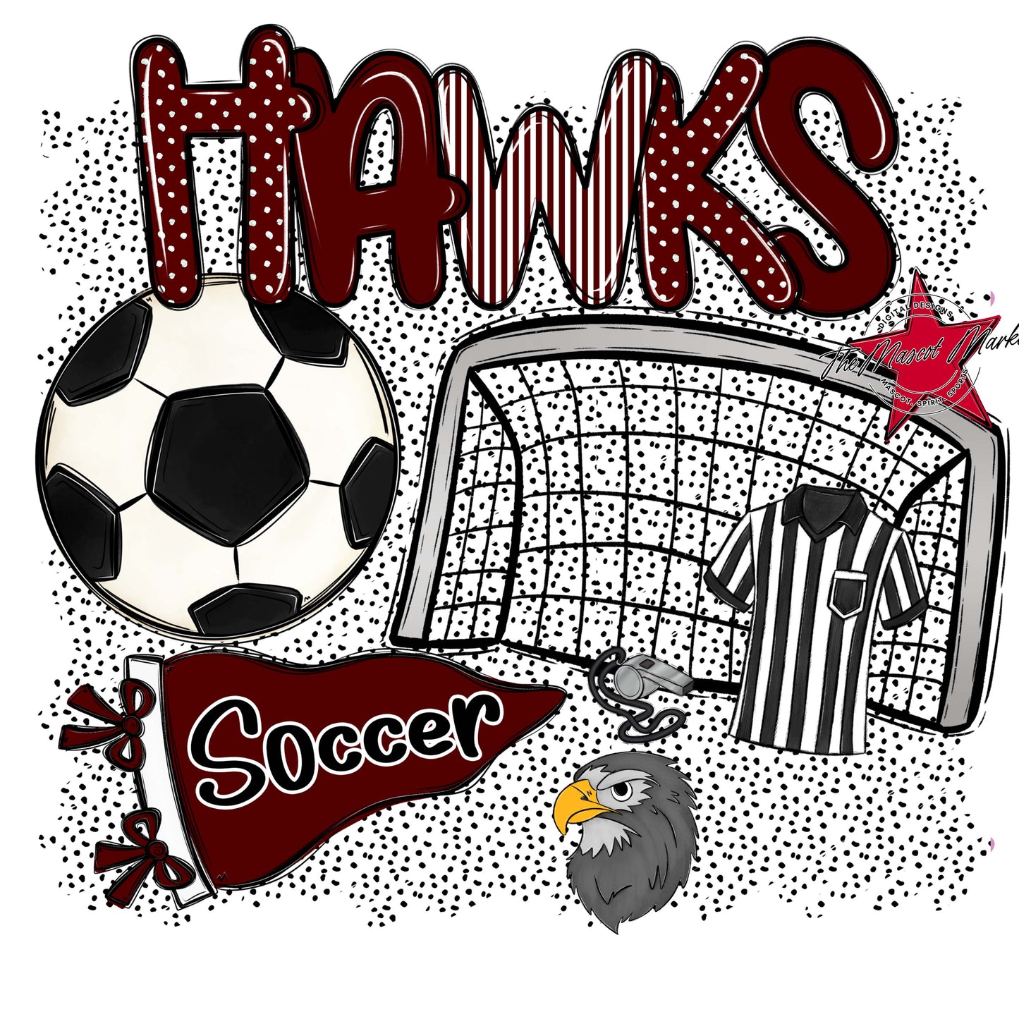 Hawks Soccer Spirit-Maroon