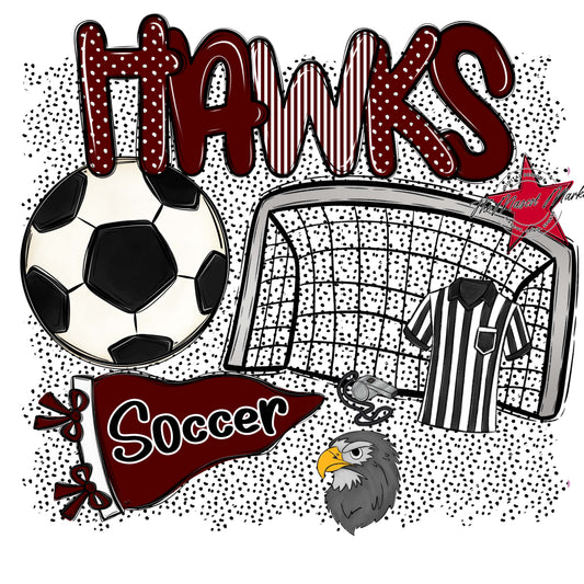 Hawks Soccer Spirit-Maroon