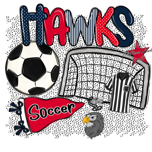 Hawks Soccer Spirit-Navy & Red