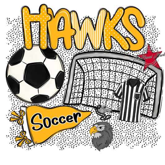 Hawks Soccer Spirit-Yellow