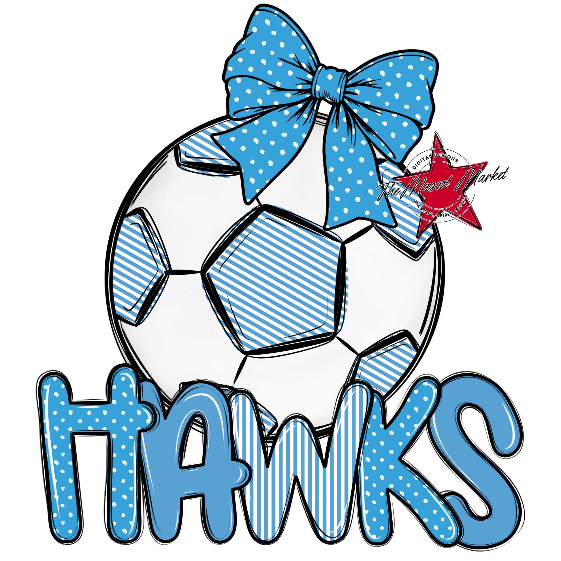 Hawks Soccer Spirit Design-Carolina Blue