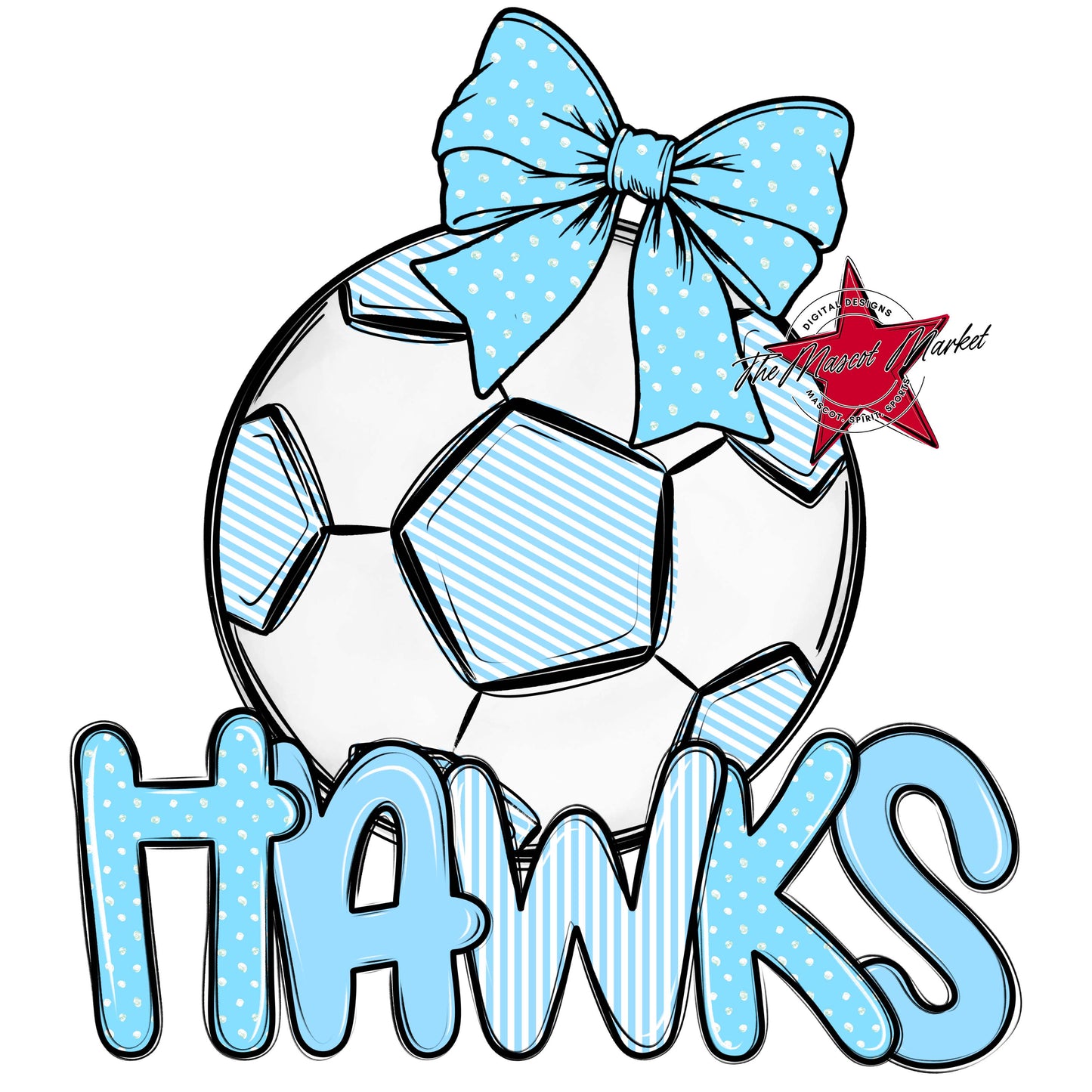 Hawks Soccer Spirit Design-Columbia Blue