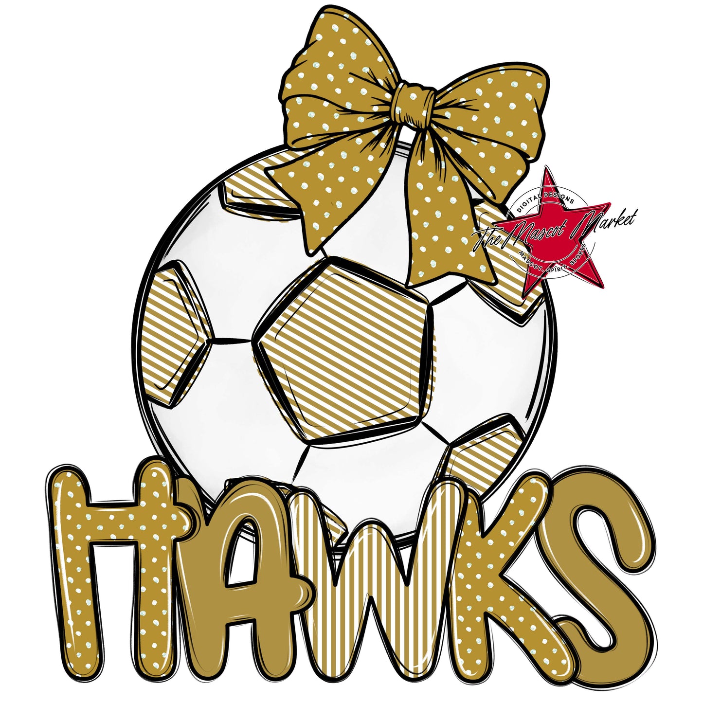 Hawks Soccer Spirit Design-Gold