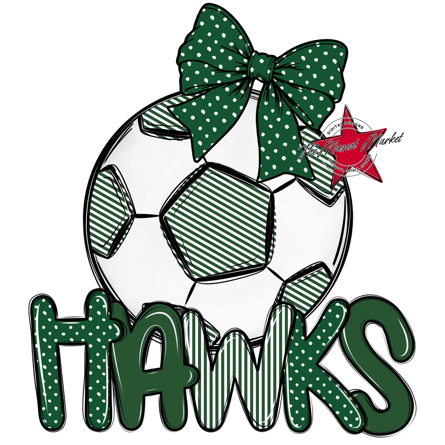 Hawks Soccer Spirit Design-Green