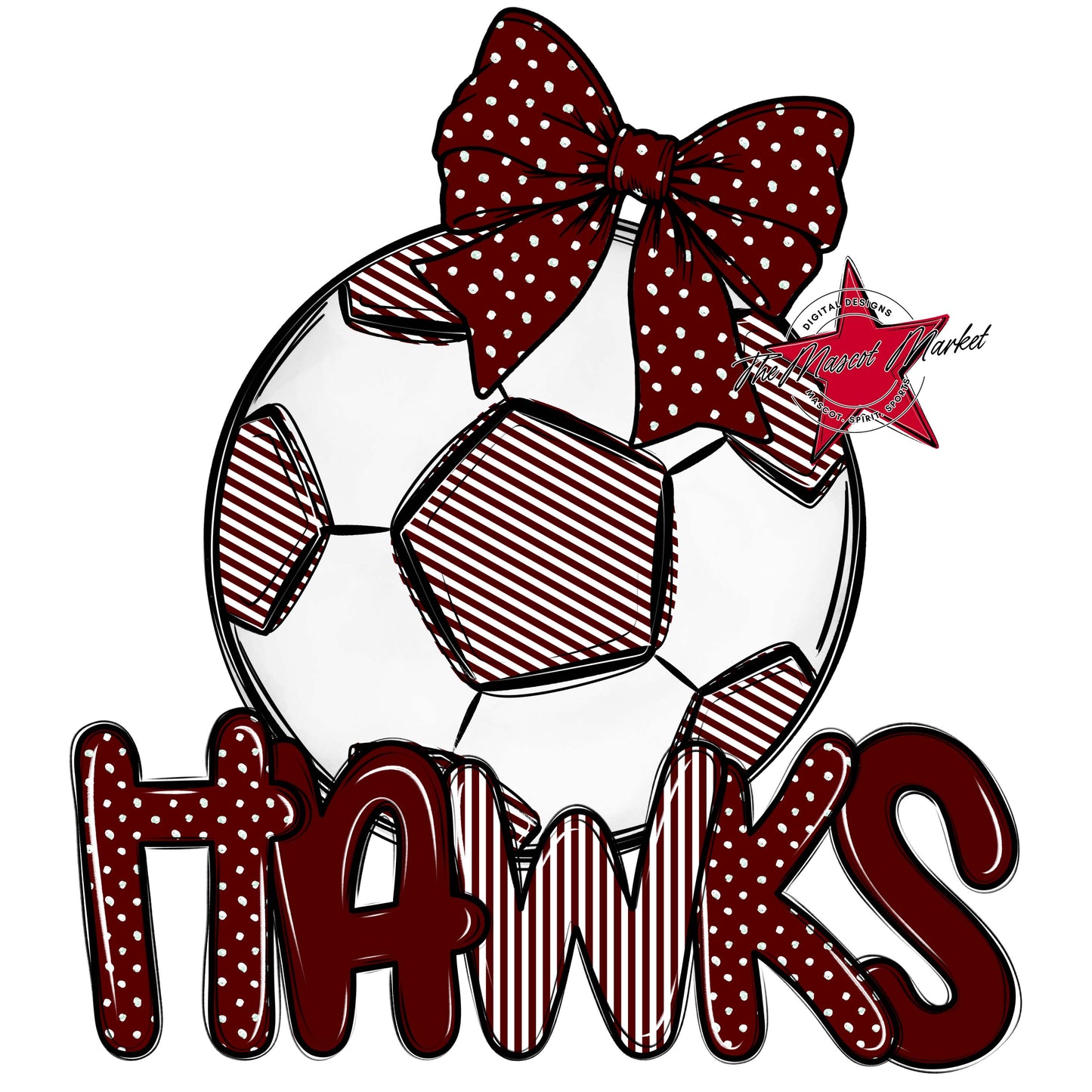 Hawks Soccer Spirit Design-Maroon