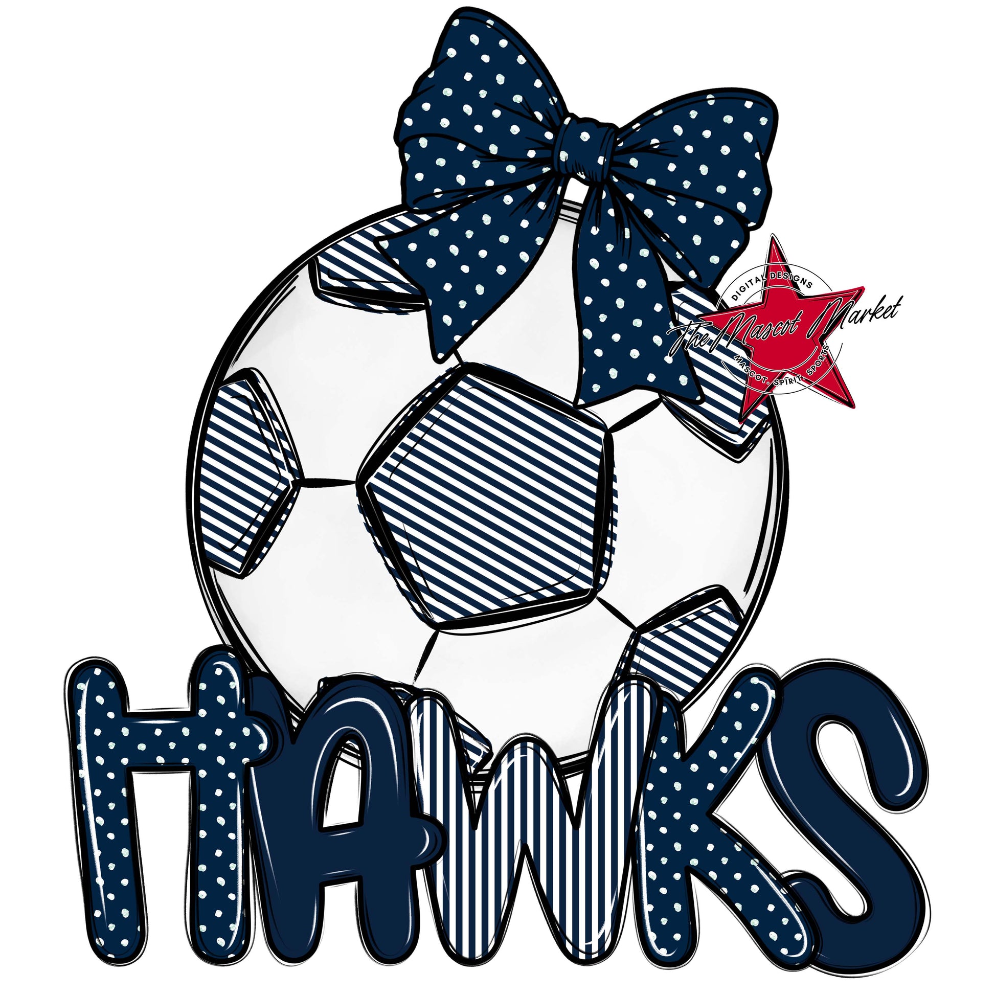 Hawks Soccer Spirit Design-Navy