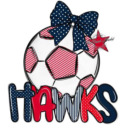 Hawks Soccer Spirit Design-Navy & Red