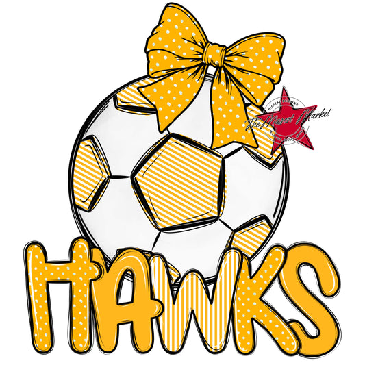 Hawks Soccer Spirit Design-Yellow