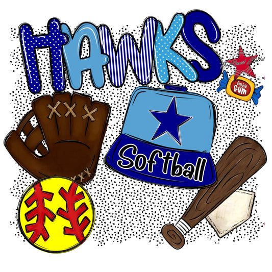 Hawks Softball Spirit-Blue & Carolina Blue
