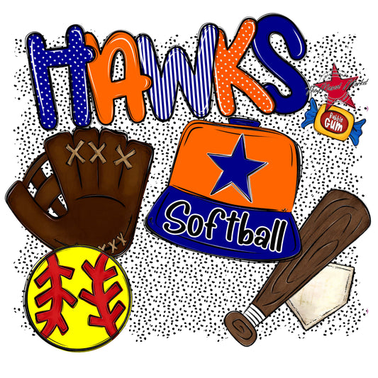Hawks Softball Spirit-Blue & Orange