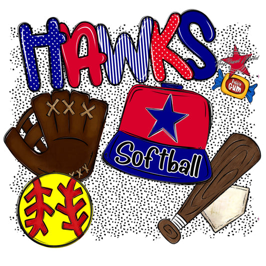 Hawks Softball Spirit-Blue & Red