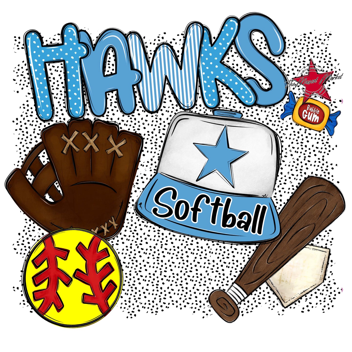 Hawks Softball Spirit-Carolina Blue
