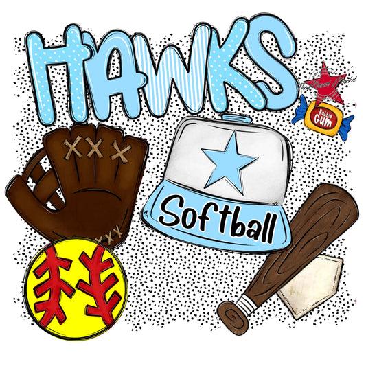 Hawks Softball Spirit-Columbia Blue