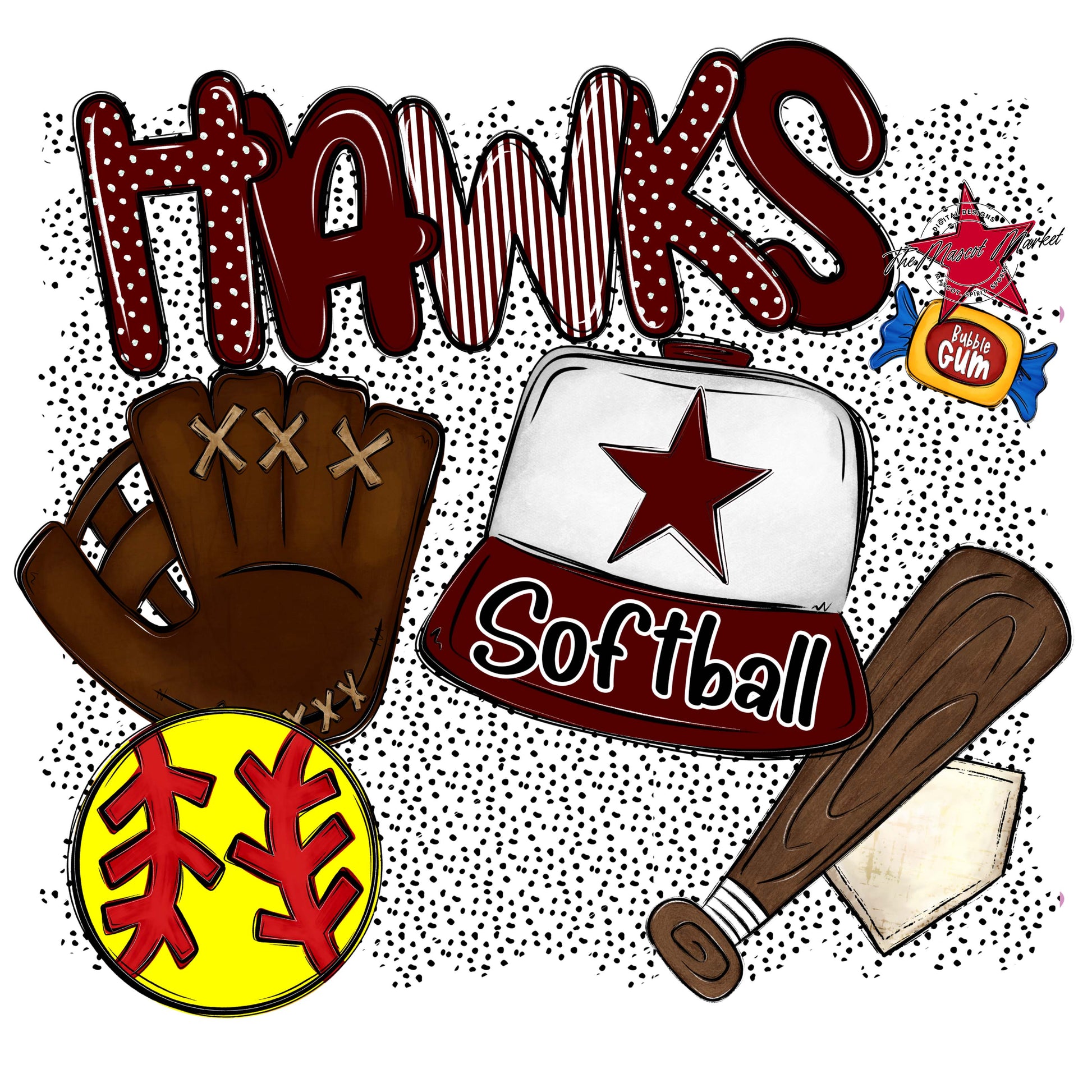 Hawks Softball Spirit-Maroon