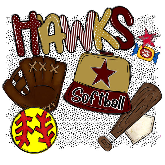Hawks Softball Spirit-Maroon & Gold