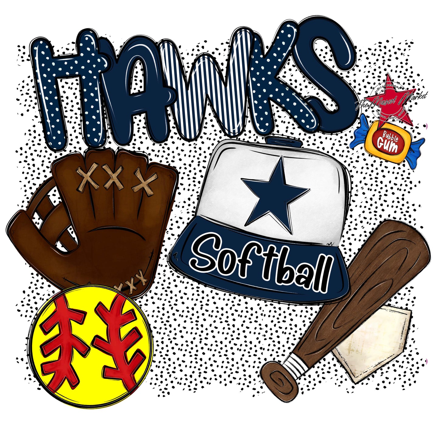Hawks Softball Spirit-Navy