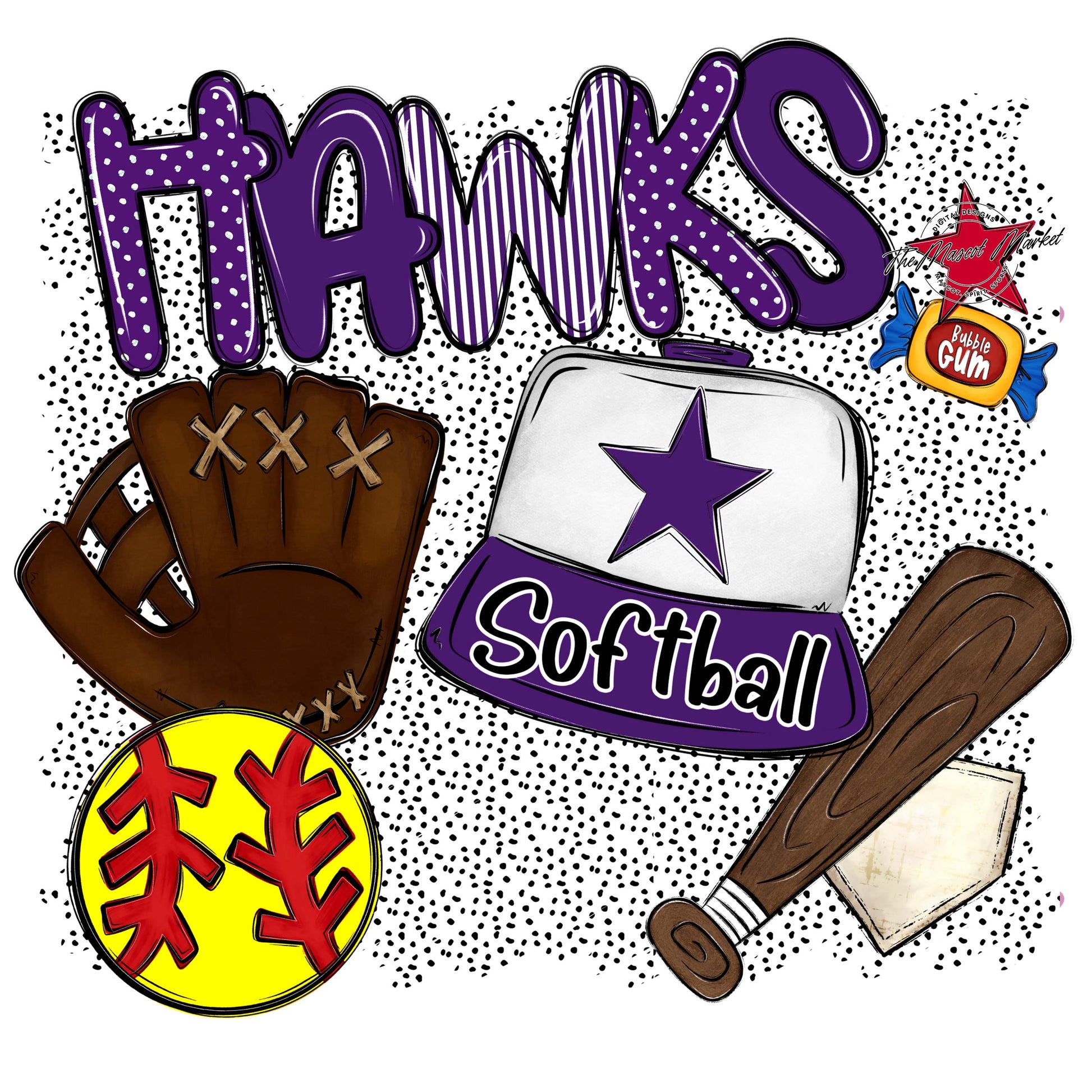Hawks Softball Spirit-Purple