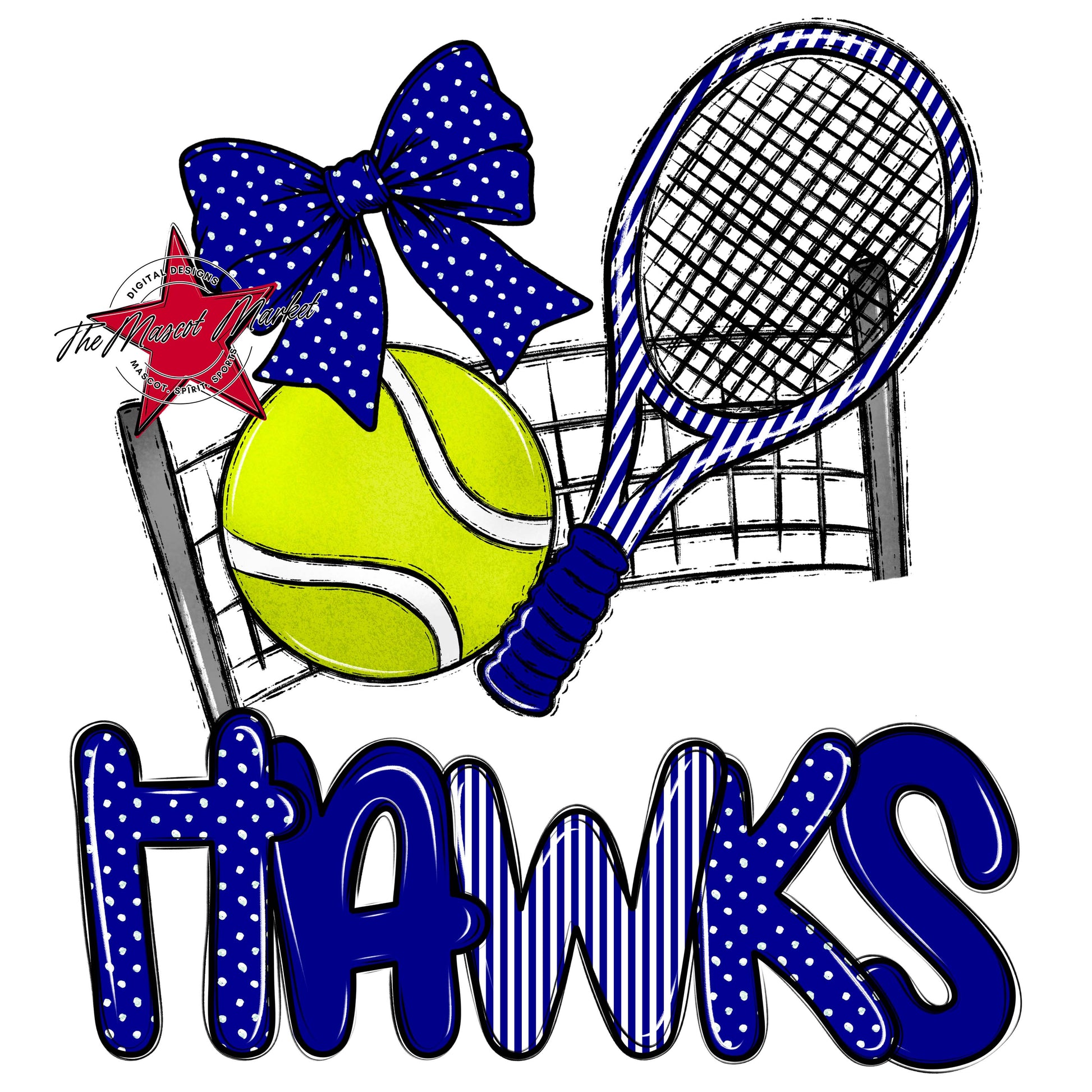 Hawks Tennis Spirit Design-Blue
