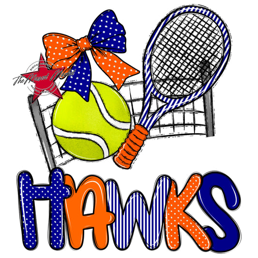 Hawks Tennis Spirit Design-Blue & Orange
