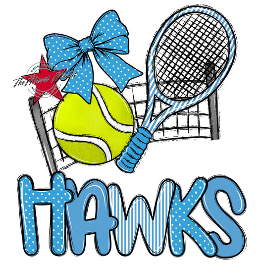 Hawks Tennis Spirit Design-Carolina Blue
