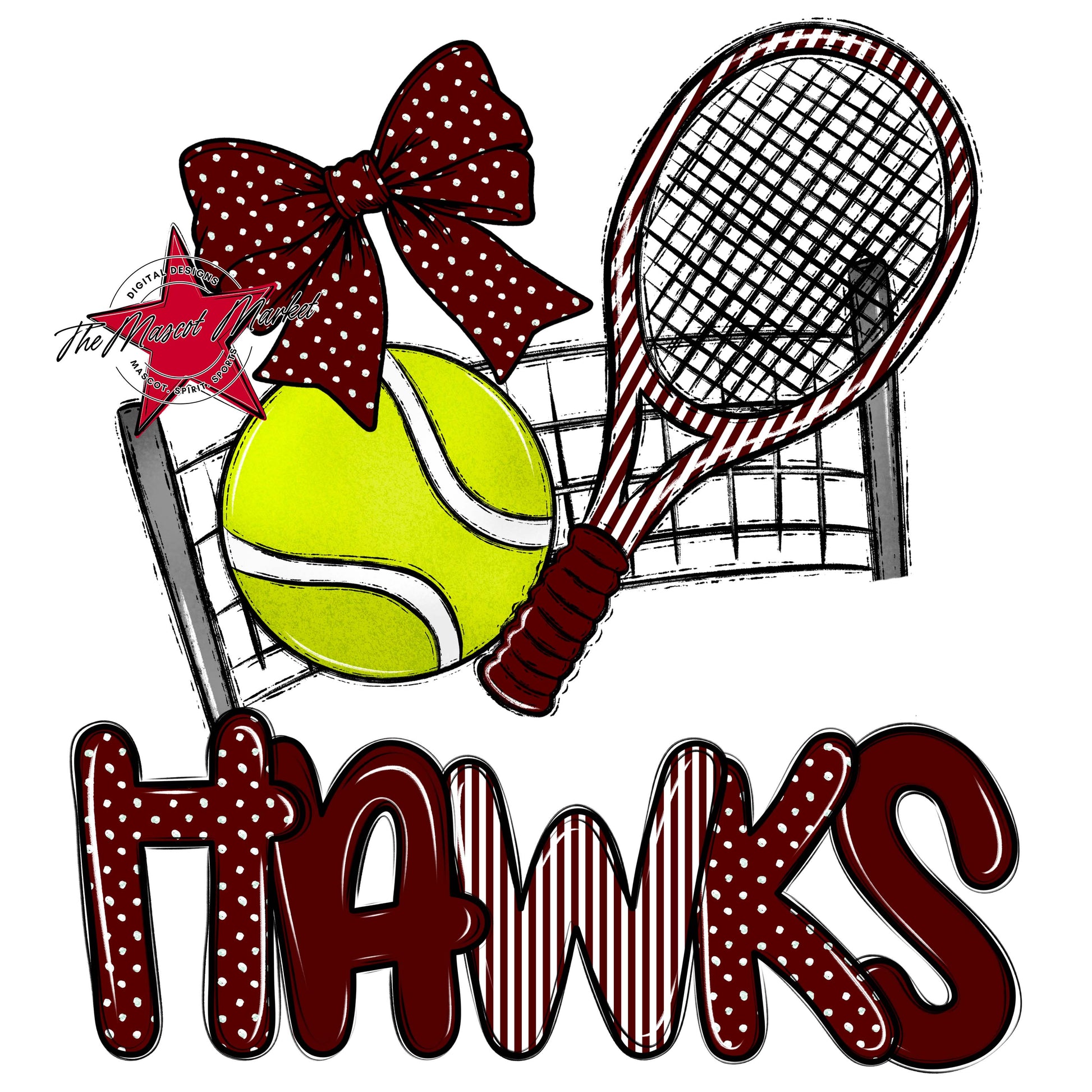 Hawks Tennis Spirit Design-Maroon