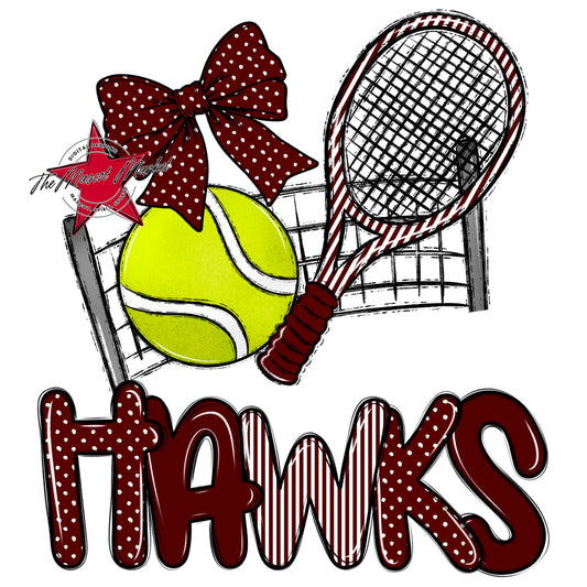 Hawks Tennis Spirit Design-Maroon