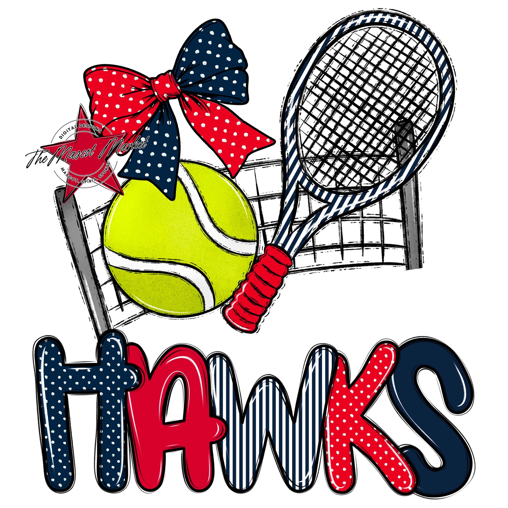 Hawks Tennis Spirit Design-Navy & Red