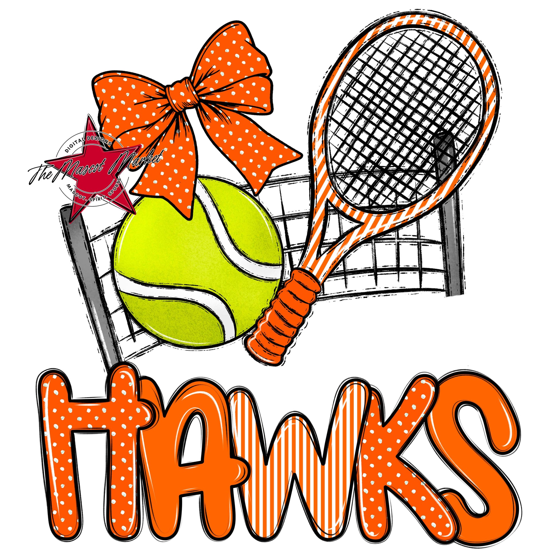 Hawks Tennis Spirit Design-Orange