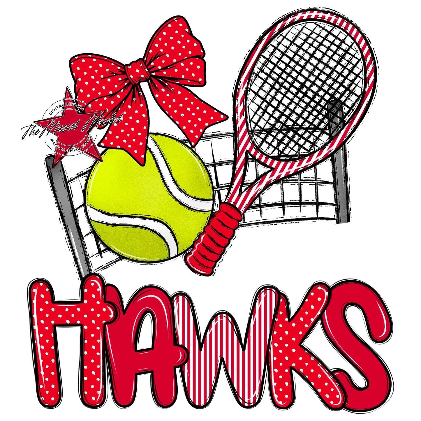 Hawks Tennis Spirit Design-Red