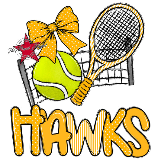Hawks Tennis Spirit Design-Yellow