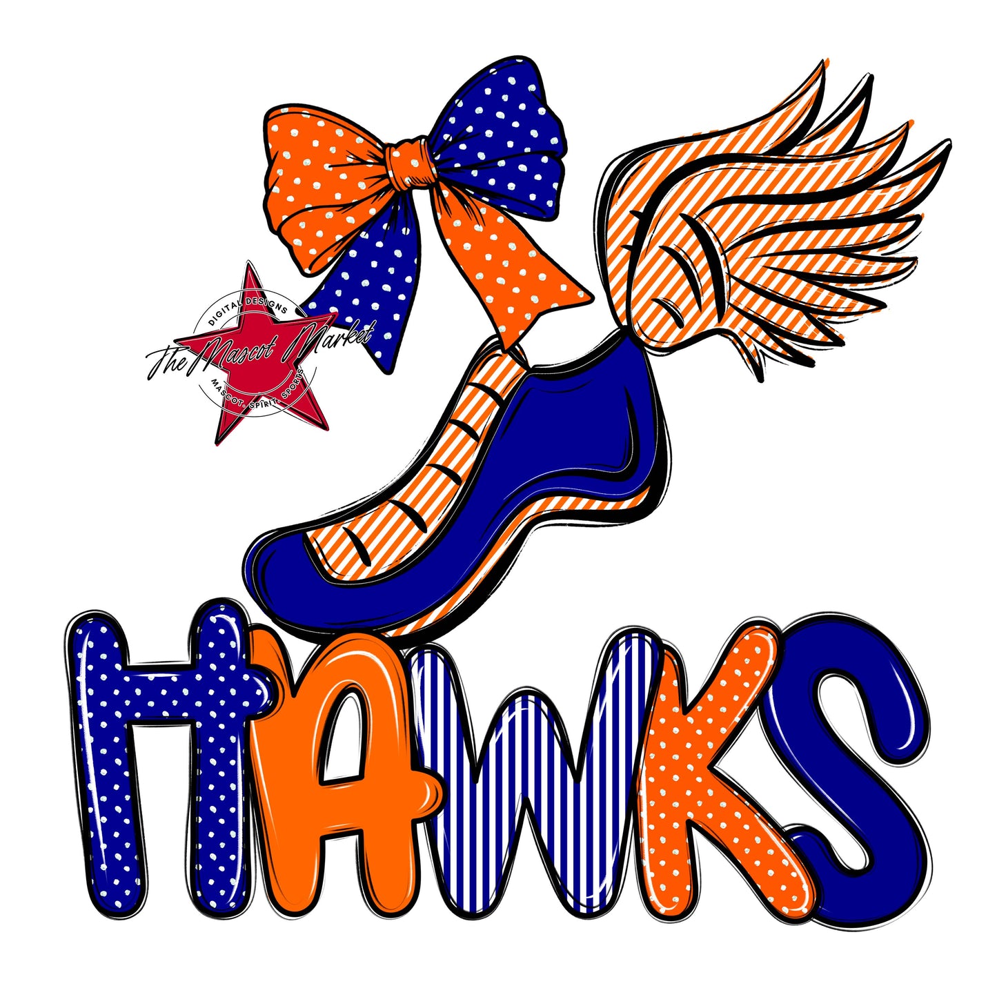 Hawks Track Spirit Design-Blue & Orange