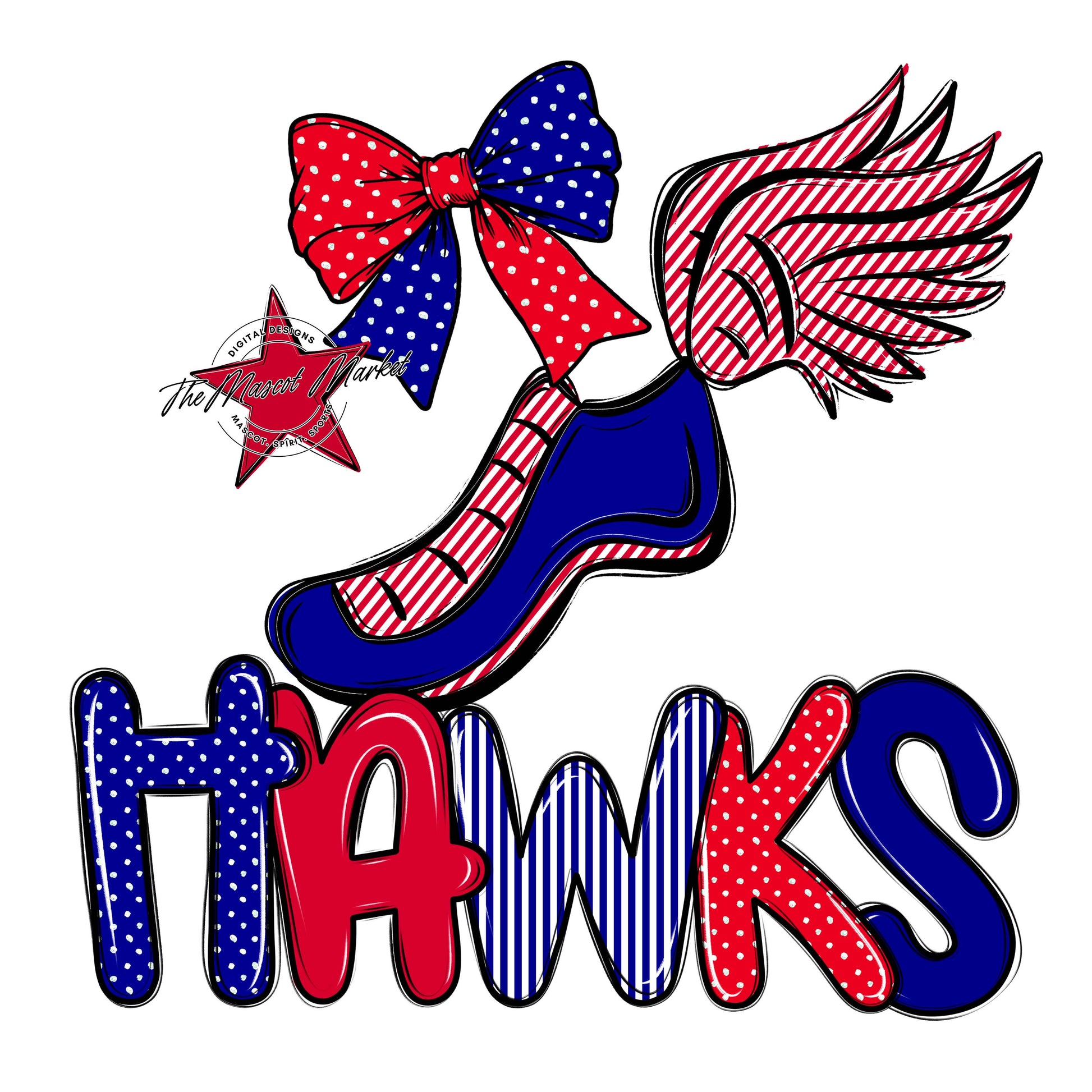 Hawks Track Spirit Design-Blue & Red