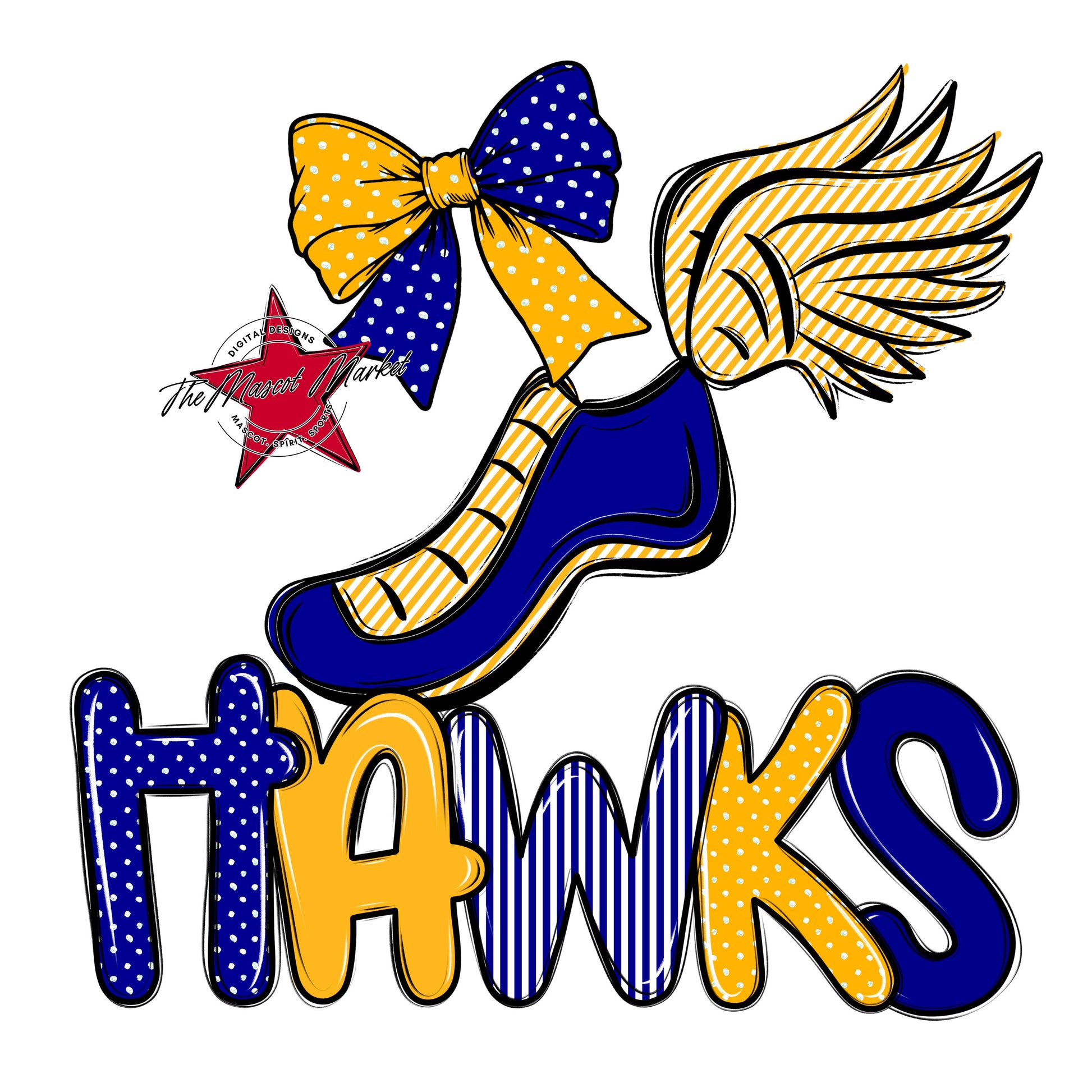 Hawks Track Spirit Design-Blue & Yellow