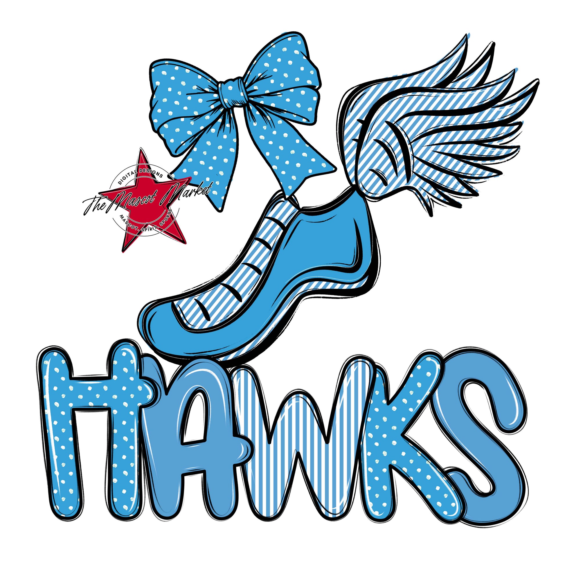 Hawks Track Spirit Design-Carolina Blue