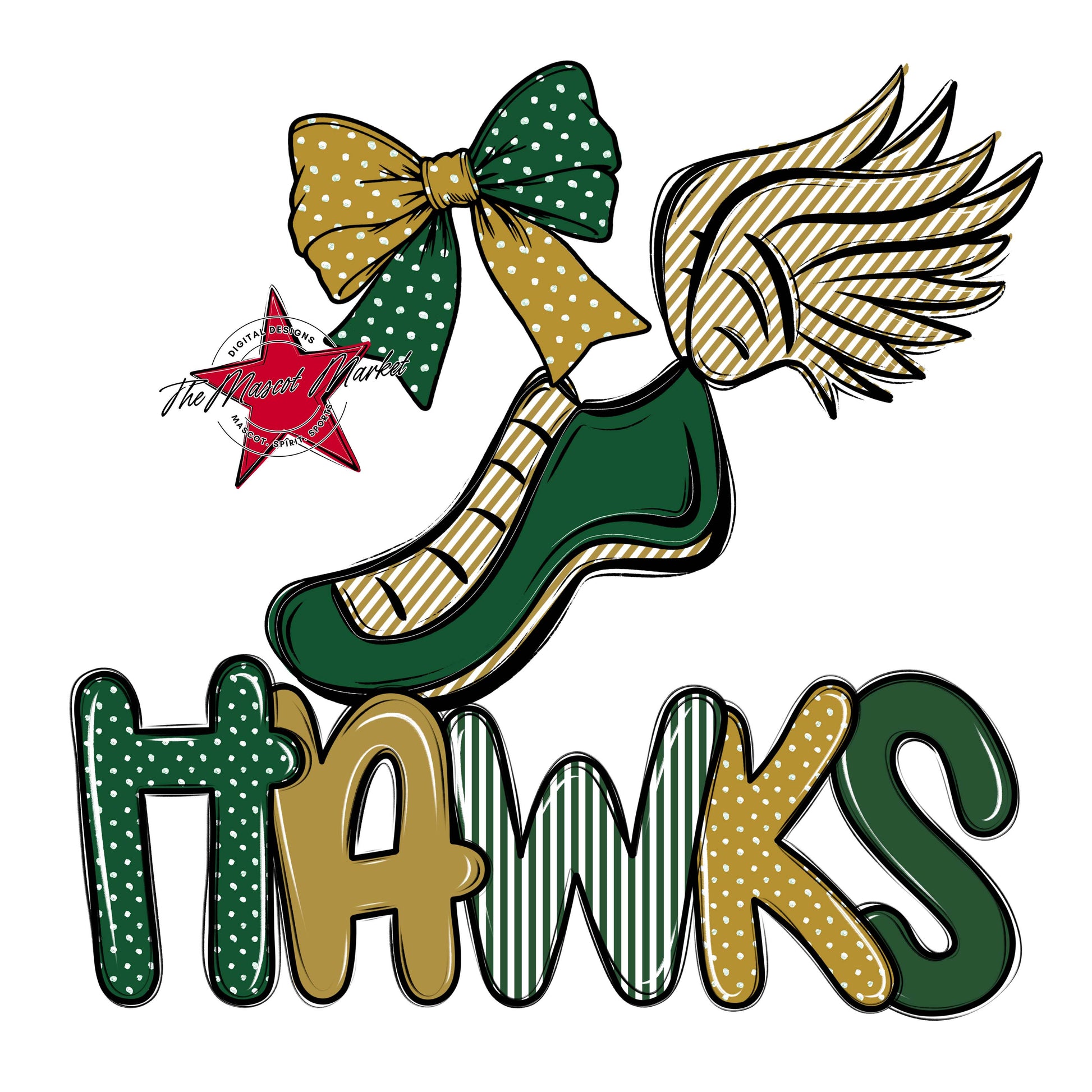 Hawks Track Spirit Design-Green & Gold