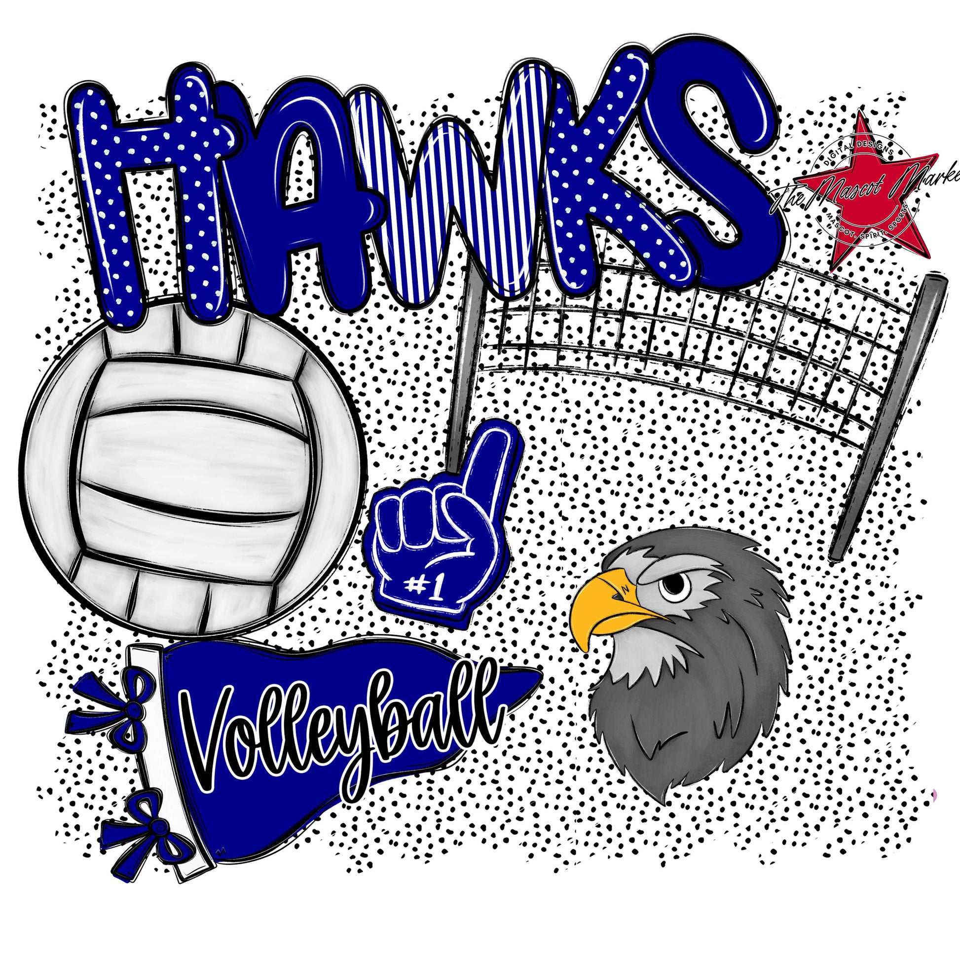 Hawks Volleyball Spirit-Blue