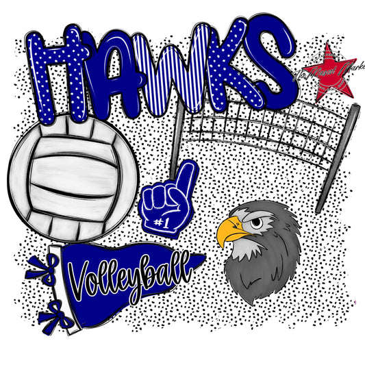 Hawks Volleyball Spirit-Blue
