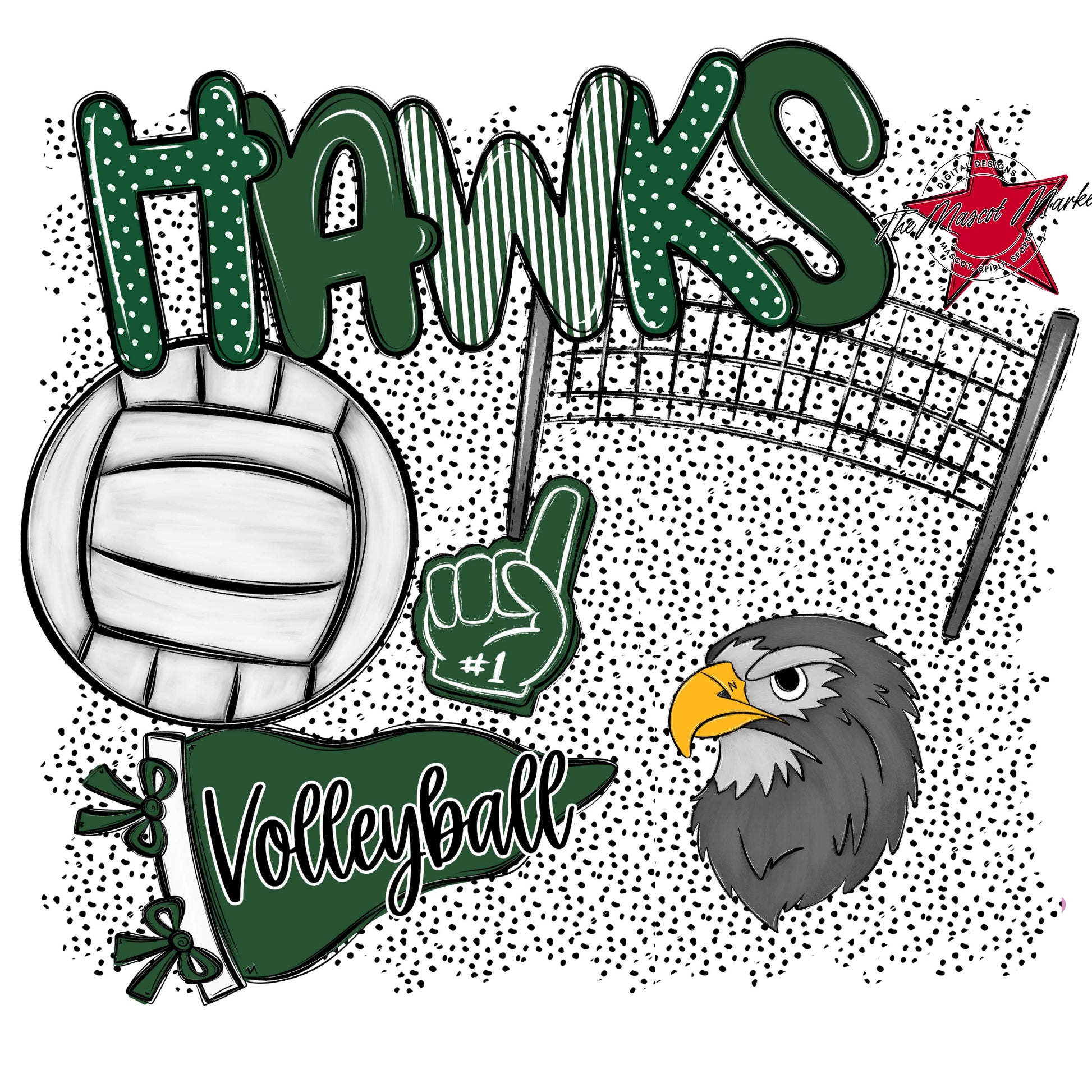 Hawks Volleyball Spirit-Green