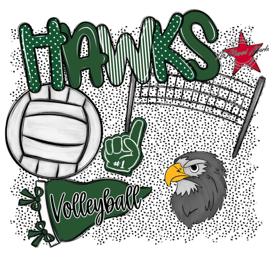 Hawks Volleyball Spirit-Green