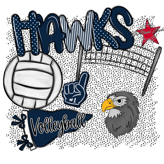 Hawks Volleyball Spirit-Navy