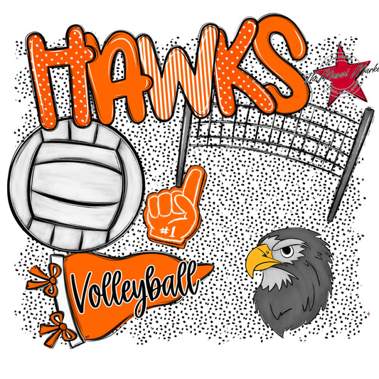 Hawks Volleyball Spirit-Orange