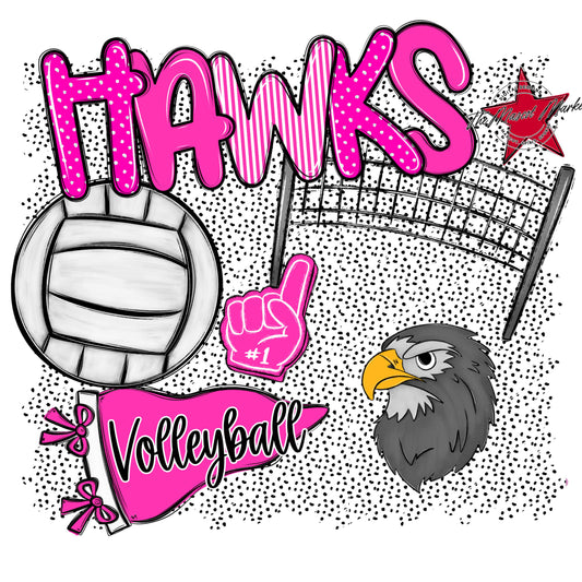 Hawks Volleyball Spirit-Pink